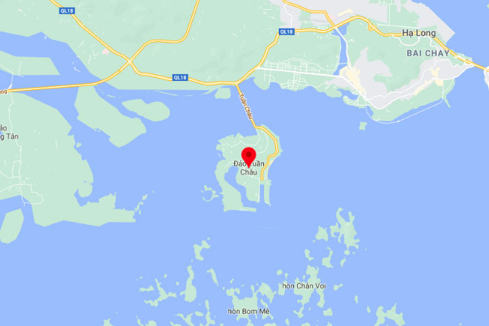 Tuan Chau island on the map